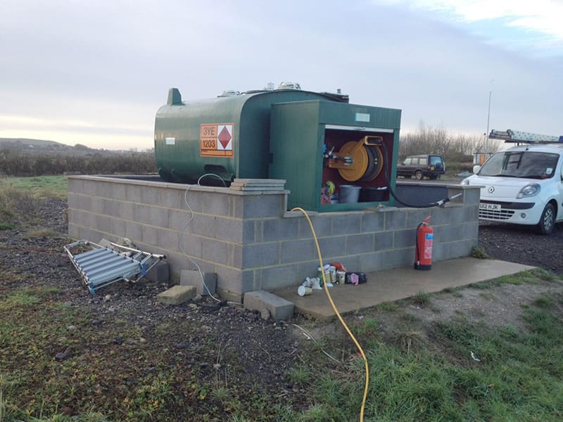 Fuel storage tank for electrical systems at Redlands Airfield, Swindon.