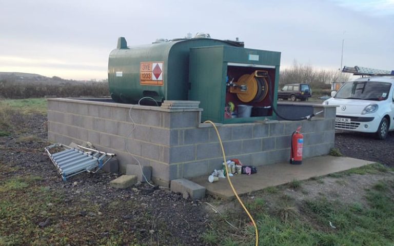 Fuel storage tank for electrical systems at Redlands Airfield, Swindon.