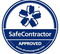 SafeContractor Approved badge for Ron Clark Electrical, highlighting safety and quality standards.